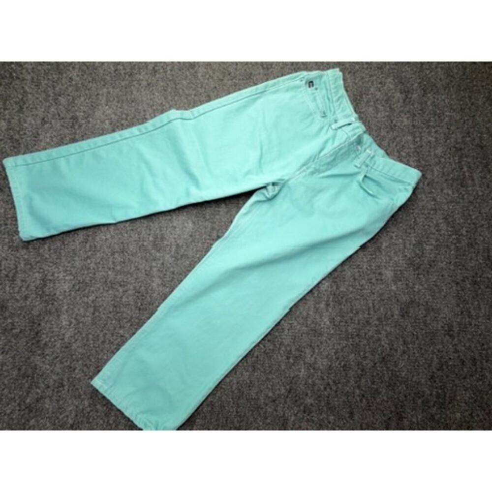 RL Polo Jeans Co Cropped Pants Teal Cotton Size 10 Y2K Vintage